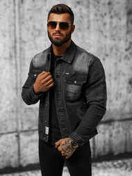 Pánská Džínová Bunda Černá OZONEE NB/MJ521N