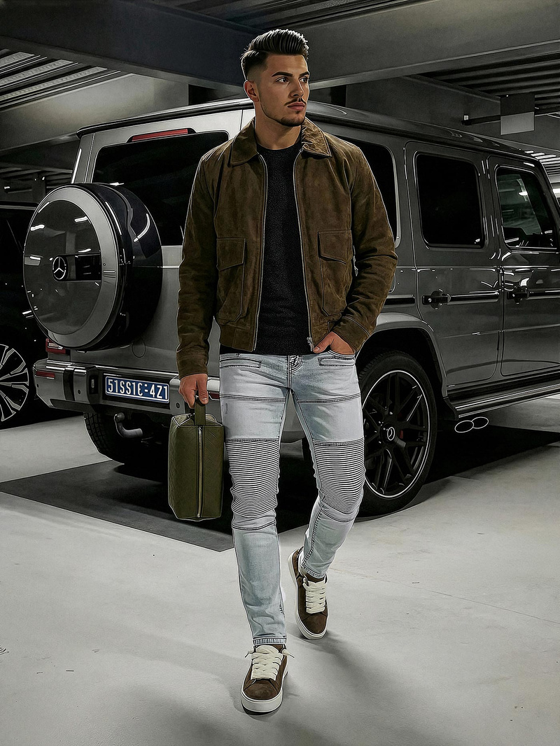 Pánské Džíny Světle-Modré OZONEE O/EM8889Z