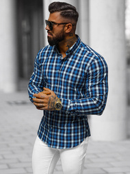 Pánská Košile Námořnická Modřá OZONEE O/V97