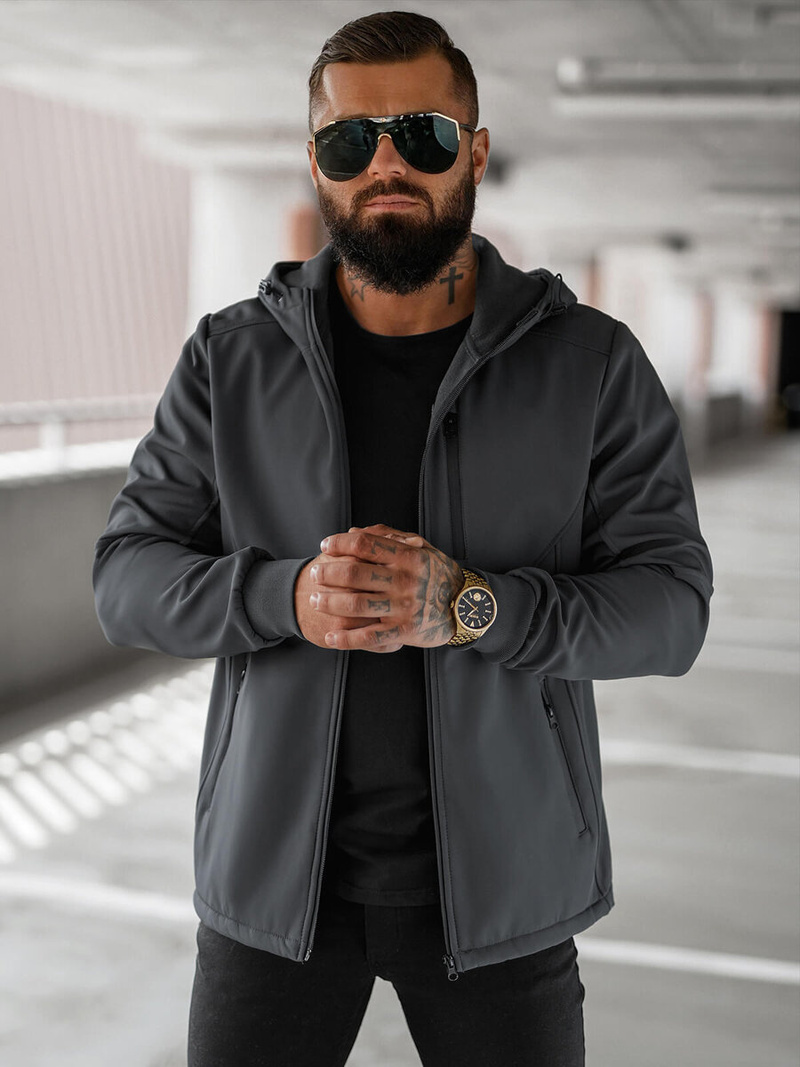 Pánská softshellová bunda grafitová OZONEE JS/27B6529/5Z