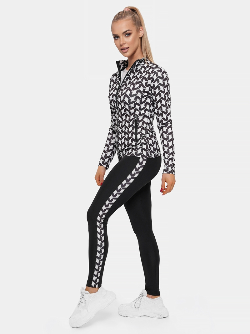 Dámská dvoudílná tepláková souprava Černobílá OZONEE O/19415