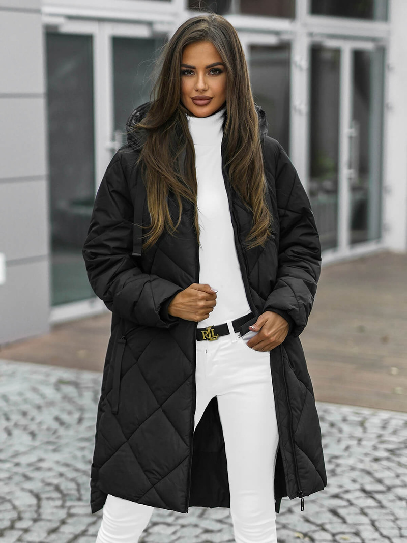 Dámská Bunda Černá OZONEE JS/5M3168/392Z