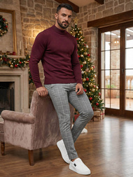 Pánské Chino Kalhoty Tmavě-Grafitová OZONEE DJ/5522Z