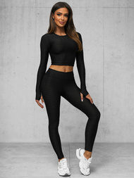 Dámská dvoudílná tepláková souprava Černá OZONEE O/22060Z