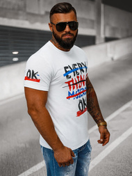 Pánské Tričko Bílé OZONEE O/8T1266/1