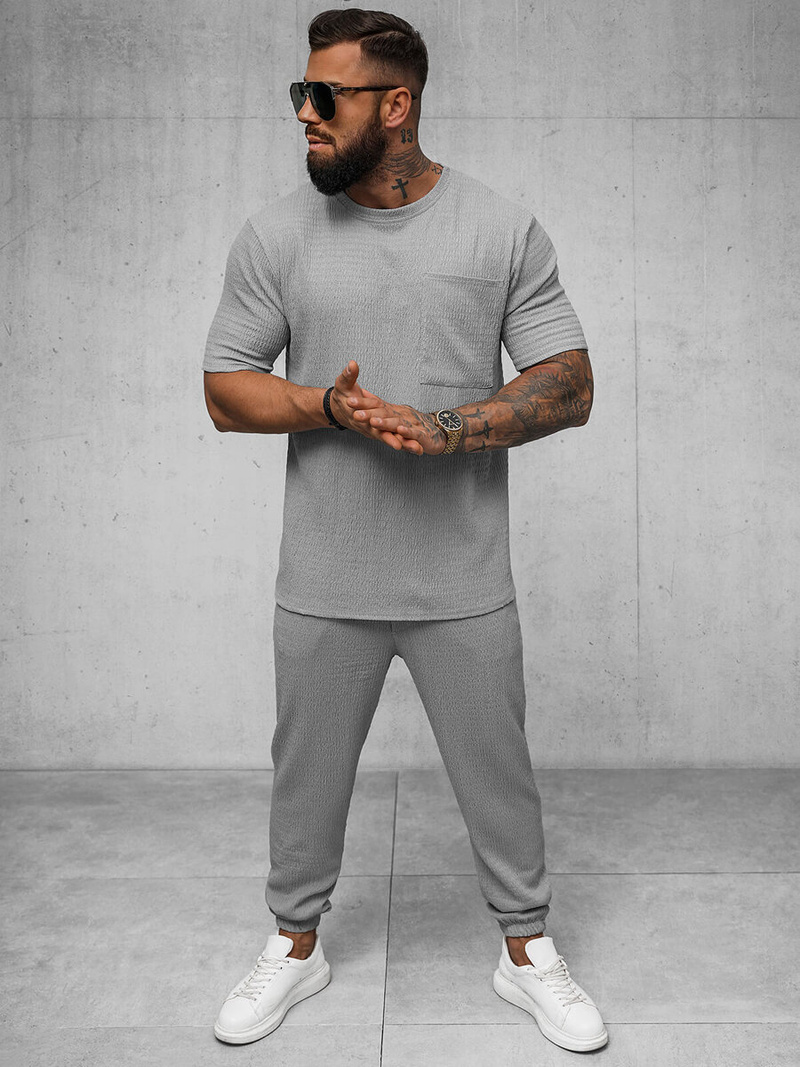 Pánské Tričko Šedý OZONEE O/Y960T