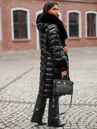 Dámský Kabát Černý OZONEE JS/5M3160/392Z