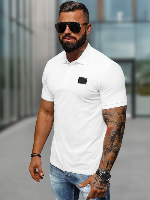 Pánské Polo Tričko Bílé OZONEE NB/MT3018Z