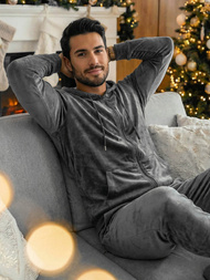 Pánská Velurová Tepláková Souprava Grafitová OZONEE JS/8C1169/6Z