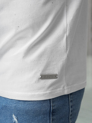 Pánské Tričko Bílé OZONEE O/QQ1390