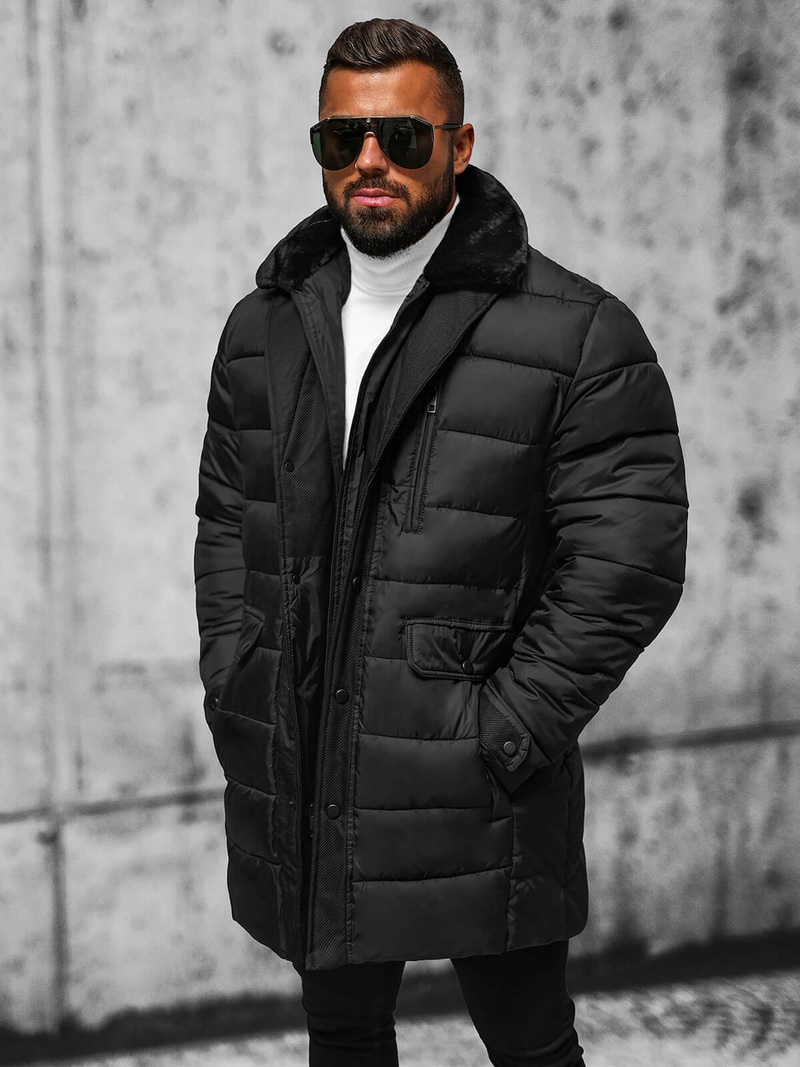 Pánská Zimní Bunda Černá OZONEE JS/22M63/392