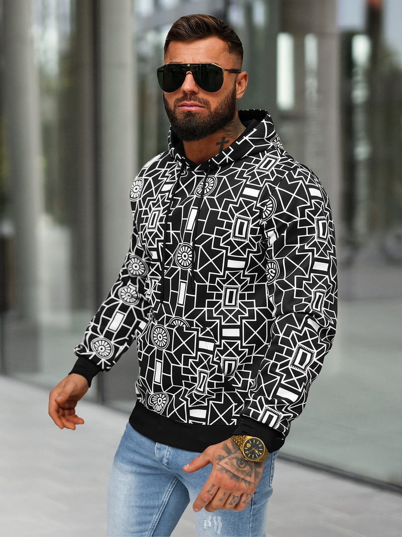 Pánská Mikina Černá OZONEE JS/8B1236/3