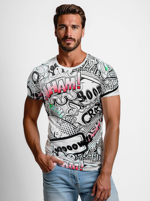 Pánské Tričko Bílé OZONEE O/T137/1Z