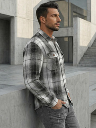 Pánská košile černobílá OZONEE NB/MC728N/4Z