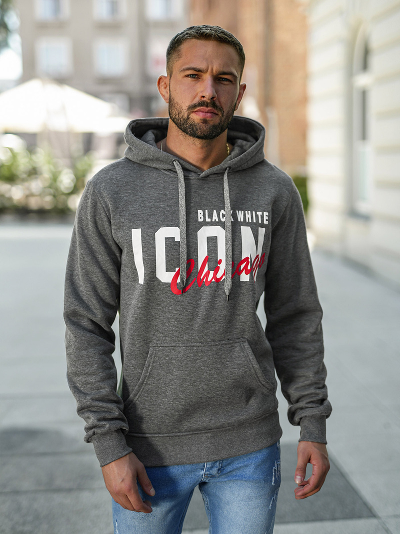 Pánská Mikina Grafitová OZONEE JS/8B1736/5