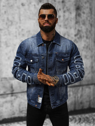 Pánská Džínová Bunda Tmavě Modrá OZONEE NB/MJ523BS