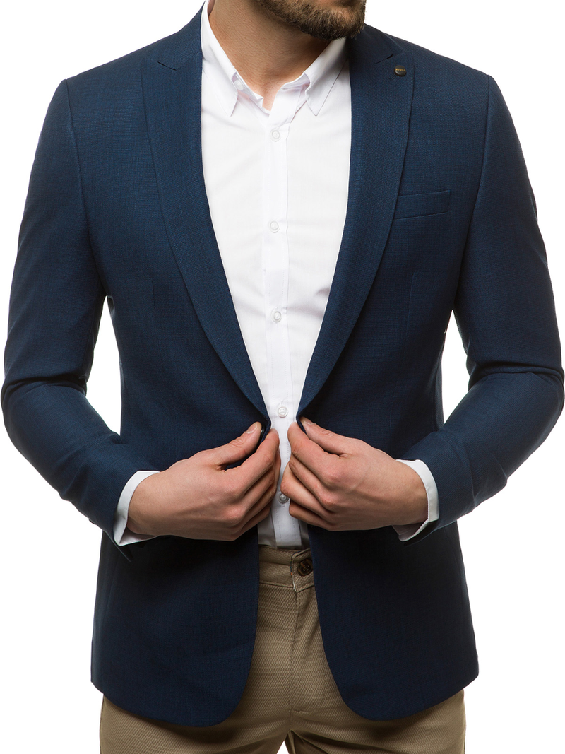 Pánské Sako Tmavě-Modrá OZONEE H/28