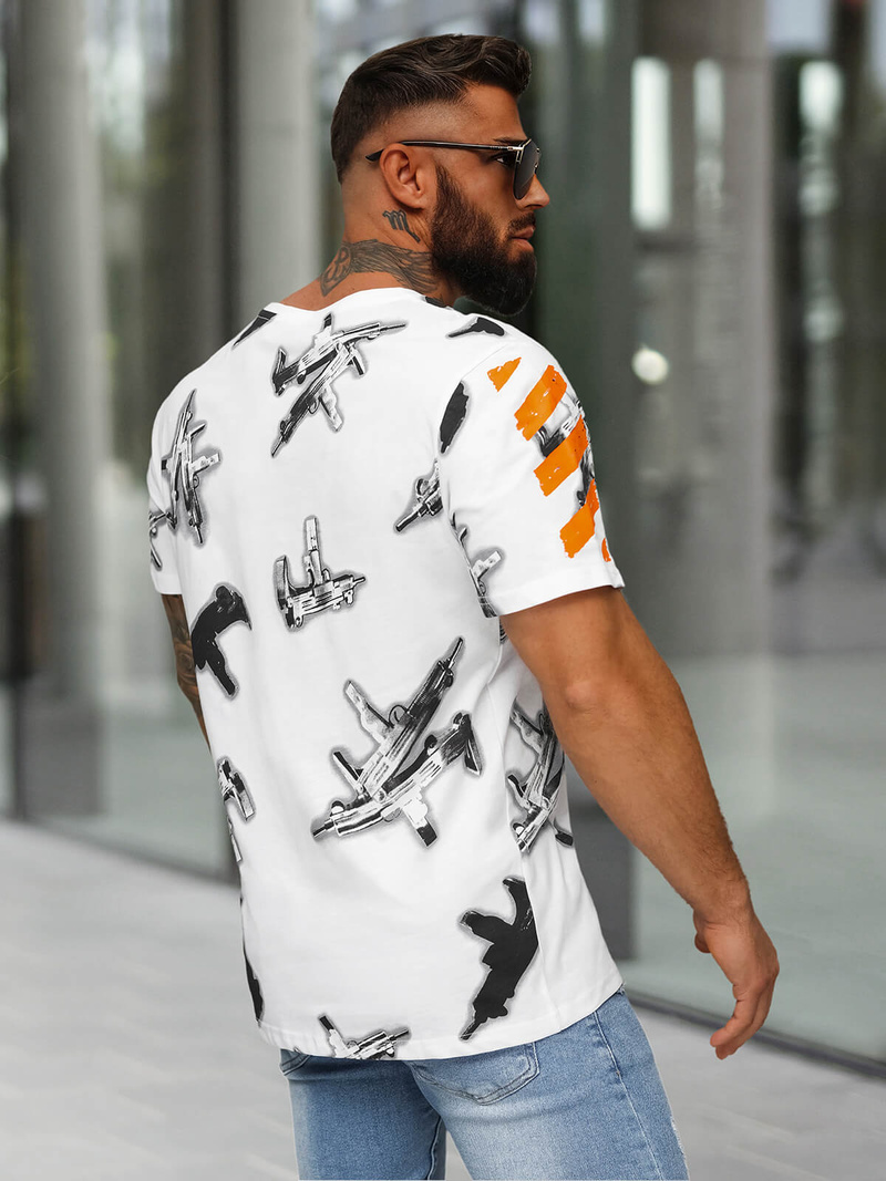 Pánské Tričko Bílé OZONEE O/MPO3471