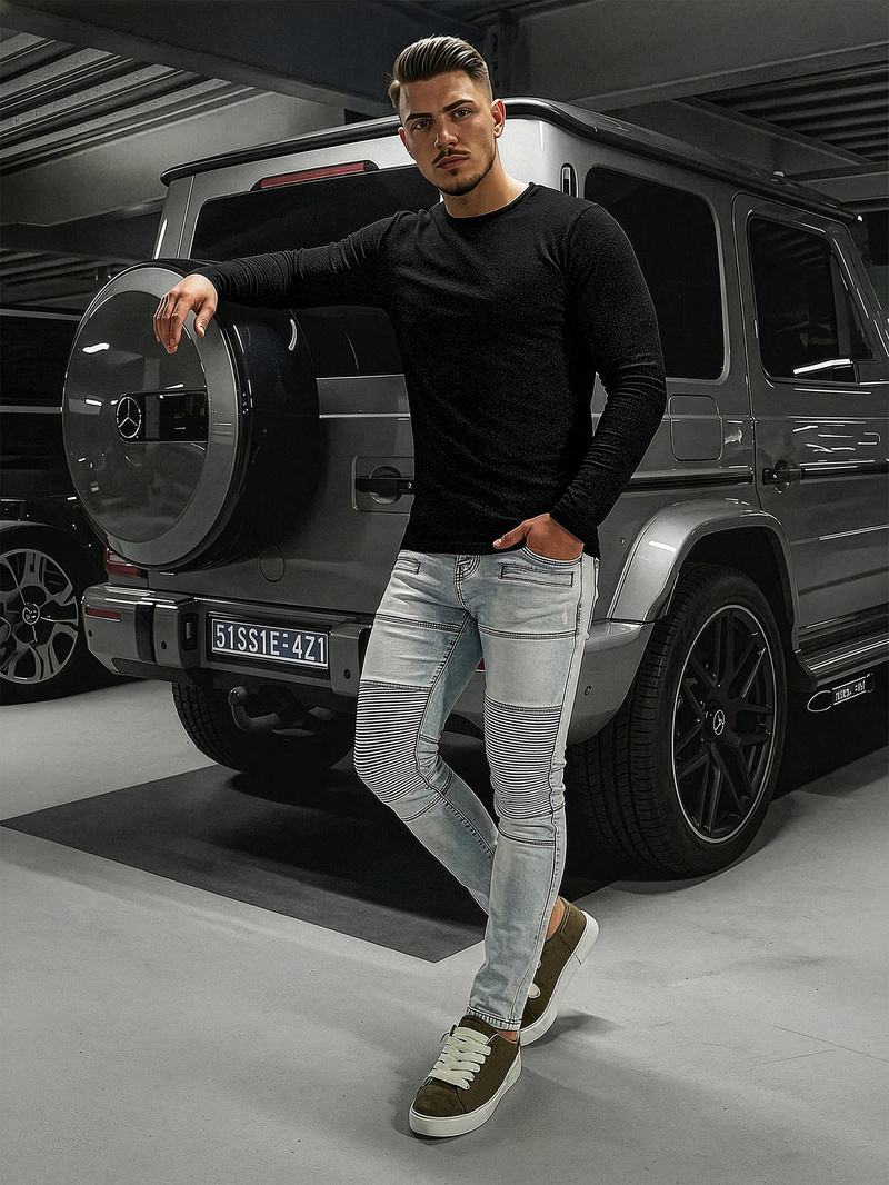 Pánské Džíny Světle-Modré OZONEE O/EM8889Z