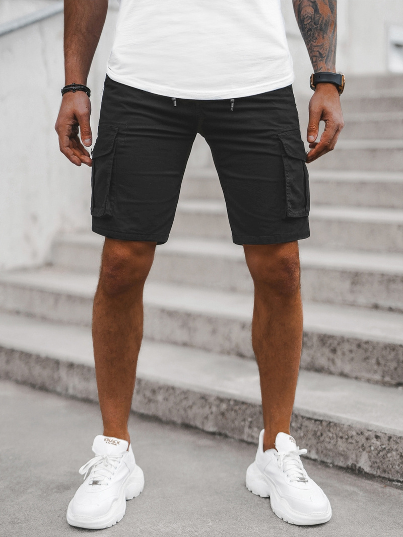 Pánské Chino Kraťasy Černé OZONEE T/BB70010/1