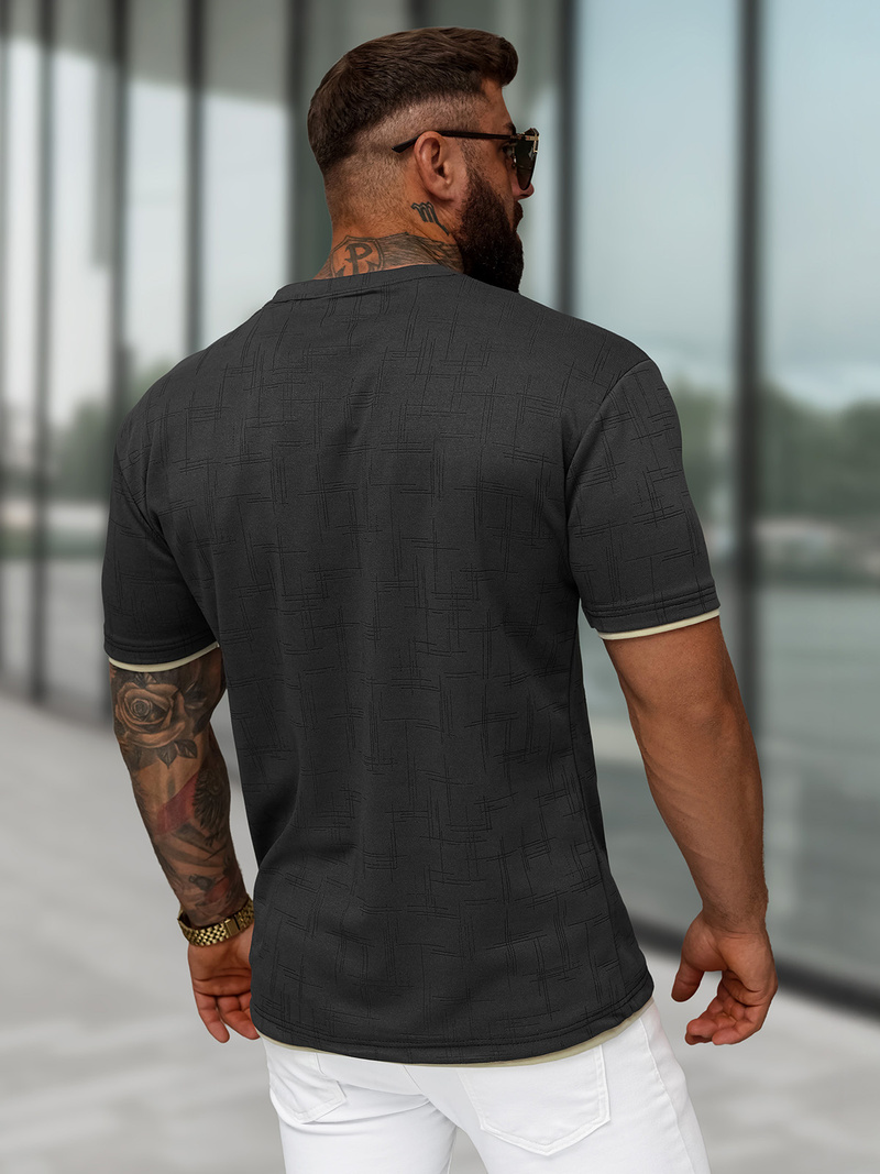 Pánské Tričko Černé OZONEE O/QQ1535