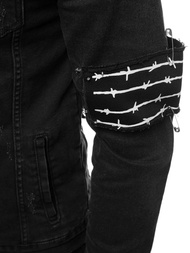 PÁNSKÁ DŽÍNOVÁ BUNDA Černá OZONEE G/602