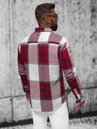 Pánská Košile Vínová OZONEE NB/MC727R