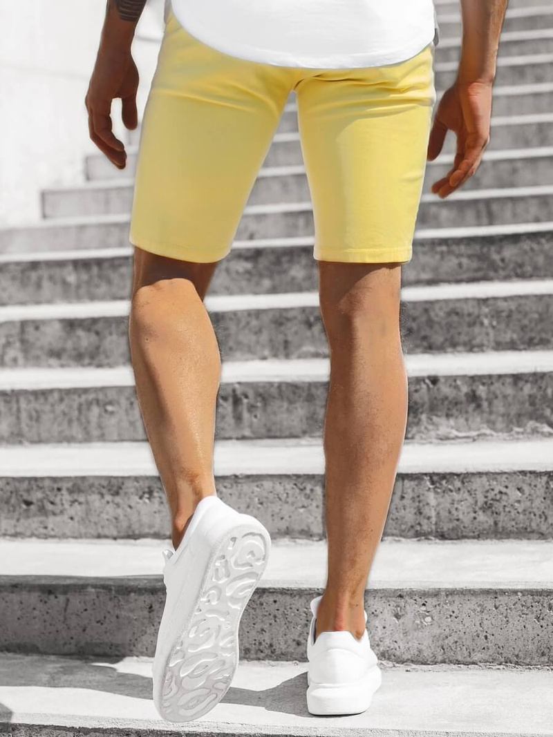 Pánské chino kraťasy světlo-žluté OZONEE JB/JP1142