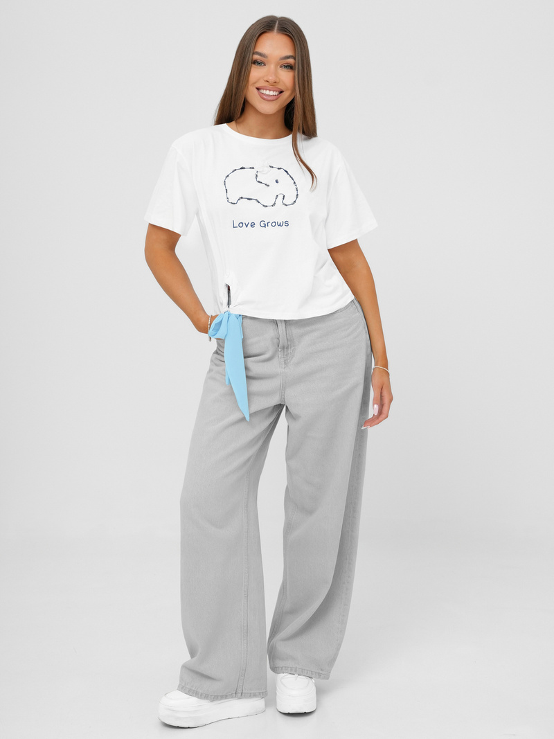 Dámské Tričko Bílo-Modré OZONEE JS/RJ77247