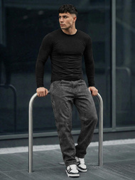 Pánské Džíny Grafitové OZONEE O/KK2828/5Z