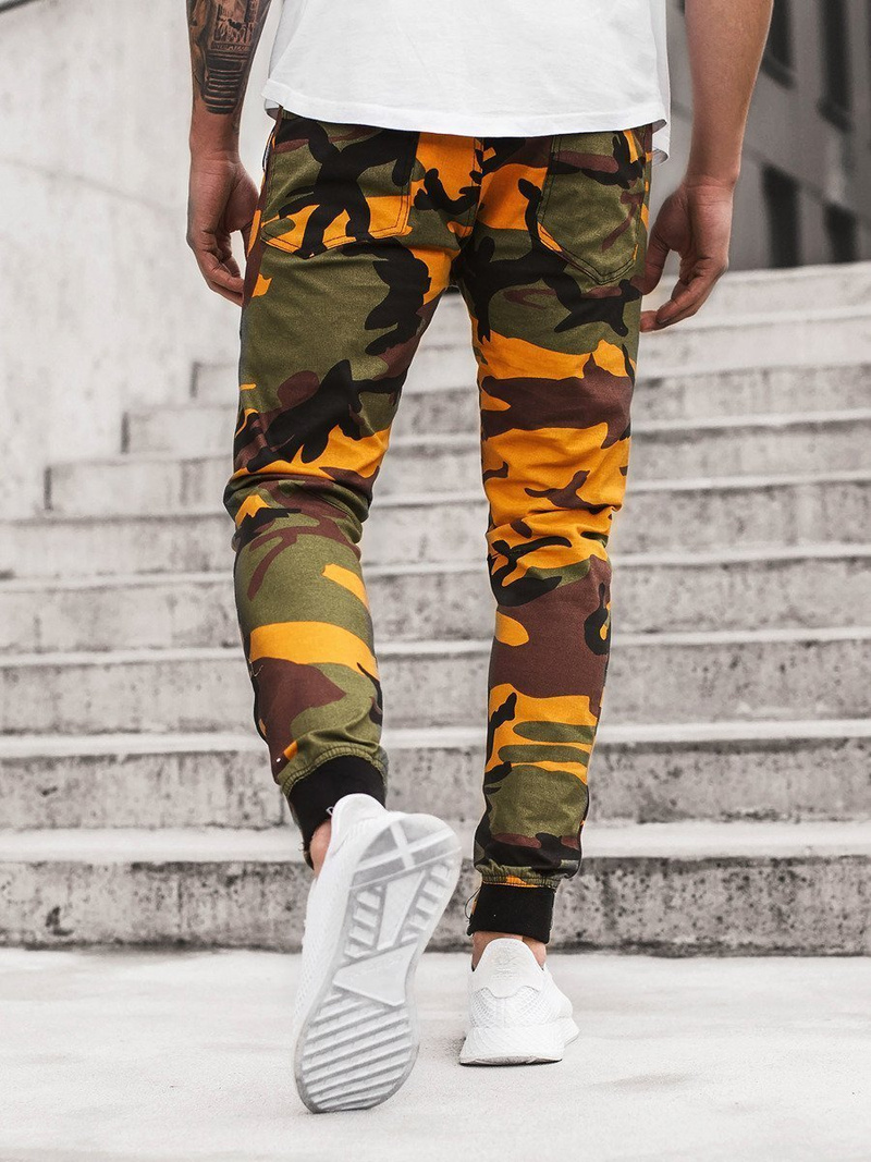 Pánské Kalhoty Jogger žluto-khaki OZONEE A/1003