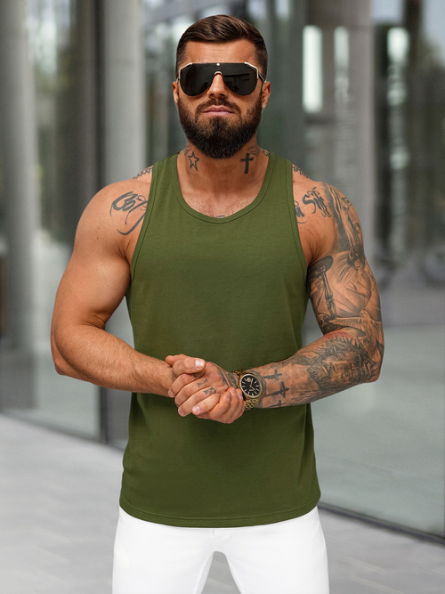 Pánské Tílko Khaki OZONEE JS/99002Z