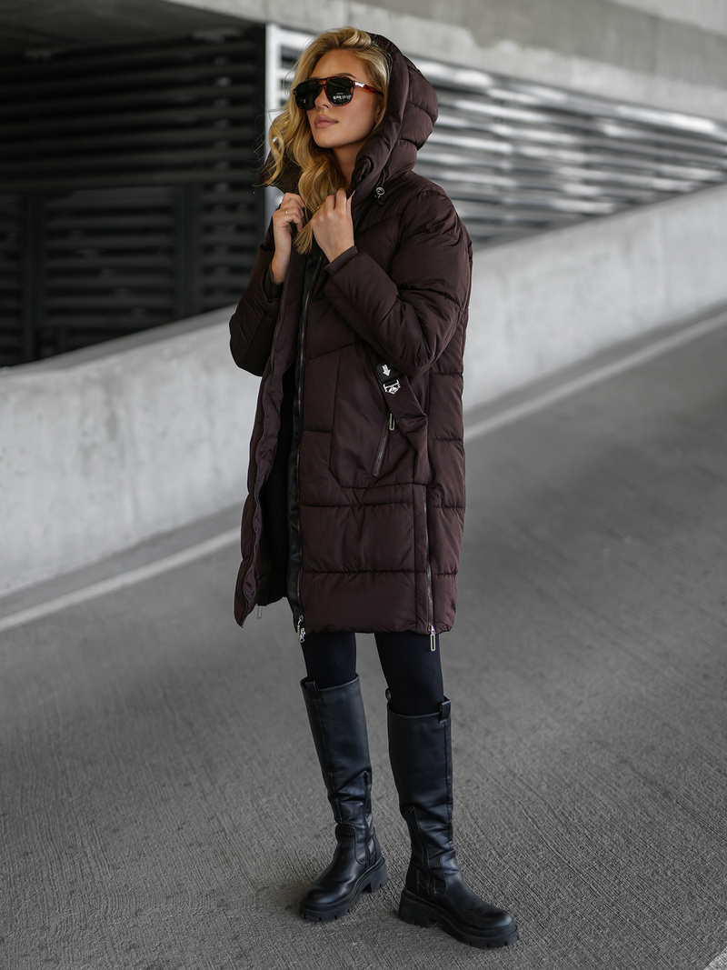 Dámská Zimní Bunda Čokoláda OZONEE JS/16M9302/158