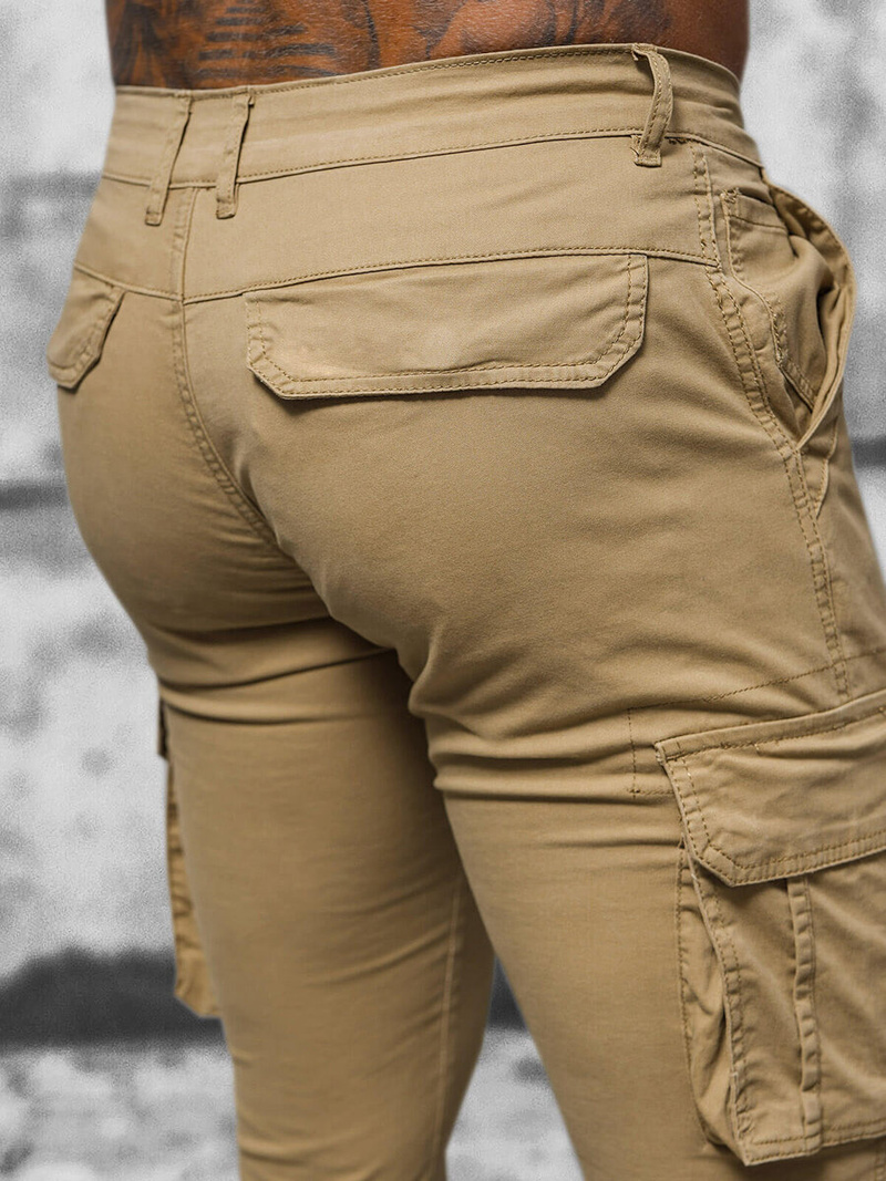 Pánské Chino Jogger Kalhoty Béžové OZONEE NB/MP0202K