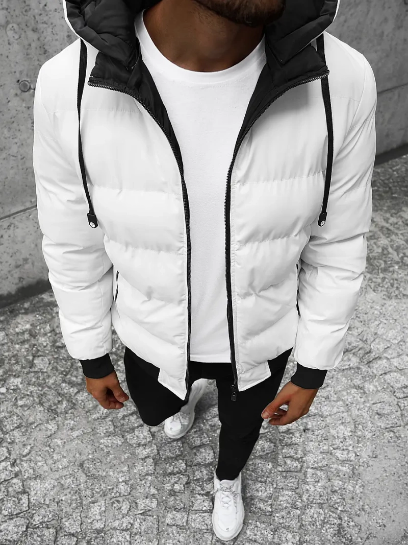 Pánská Oboustranná Bunda Bílá OZONEE JS/M761/281