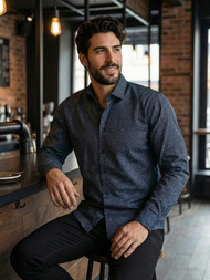 Pánská Košile Námořnická Modřá OZONEE V/V186Z