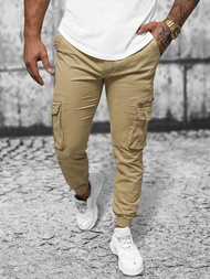 Pánské Chino Jogger Kalhoty Béžové OZONEE NB/MP0201K