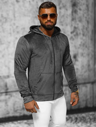 Pánská Velurová Mikina Grafitová OZONEE JS/8B1168/6