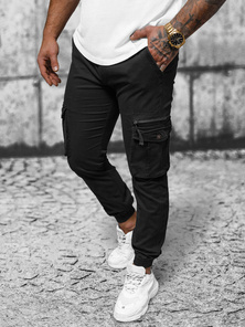 Pánské Chino Jogger Kalhoty Černé OZONEE NB/MP0201N
