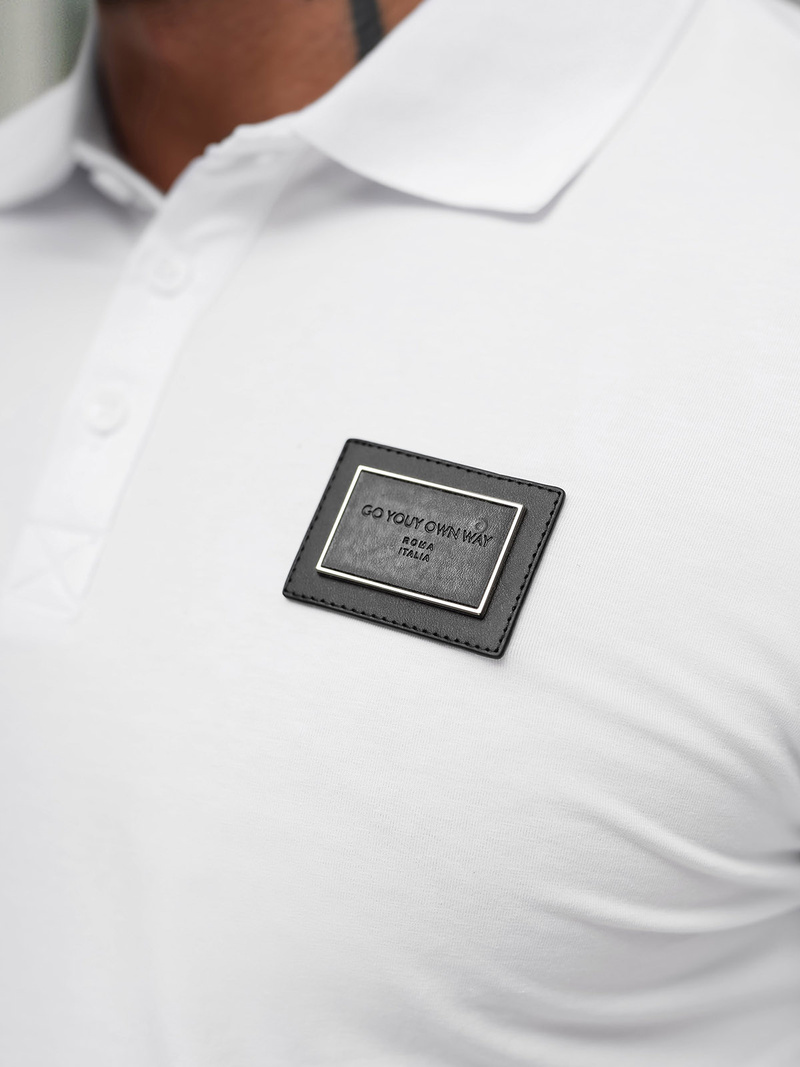 Pánské Polo Tričko Bílé OZONEE NB/MT3124