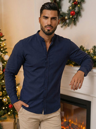 Pánská Košile Námořnická Modřá OZONEE O/V69Z