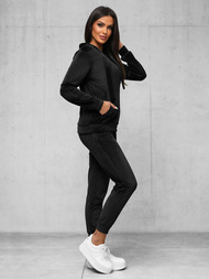 Dámská velurová tepláková souprava černá OZONEE JS/35C1612/3