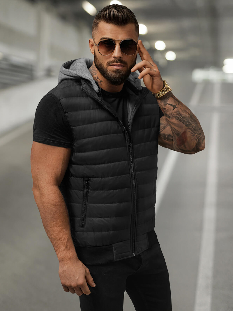 Pánská Vesta Černá OZONEE JS/8M983/392