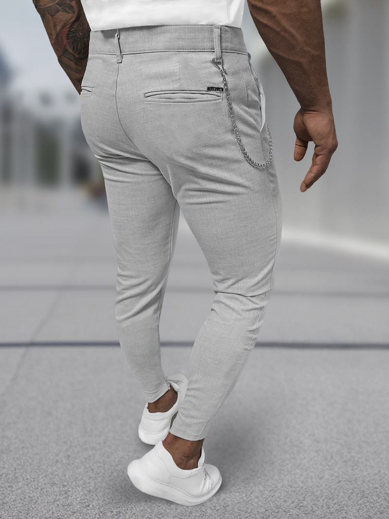 Pánské Chino Kalhoty Šedé OZONEE DJ/3300