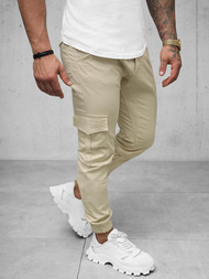 Pánské Chino Jogger Kalhoty Béžové OZONEE A/404