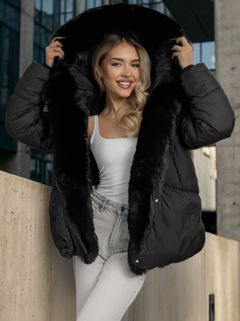 Dámská Bunda Černá OZONEE O/16M9179/392Z