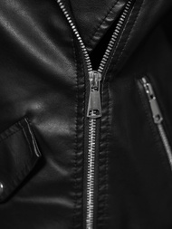 Dámská koženková bunda křivák černá OZONEE JS/11Z8061