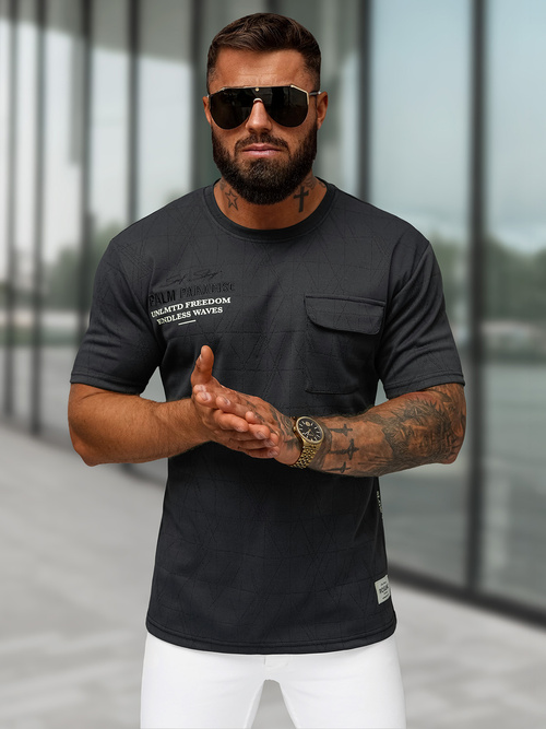 Pánské Tričko Černé OZONEE O/QQ1530