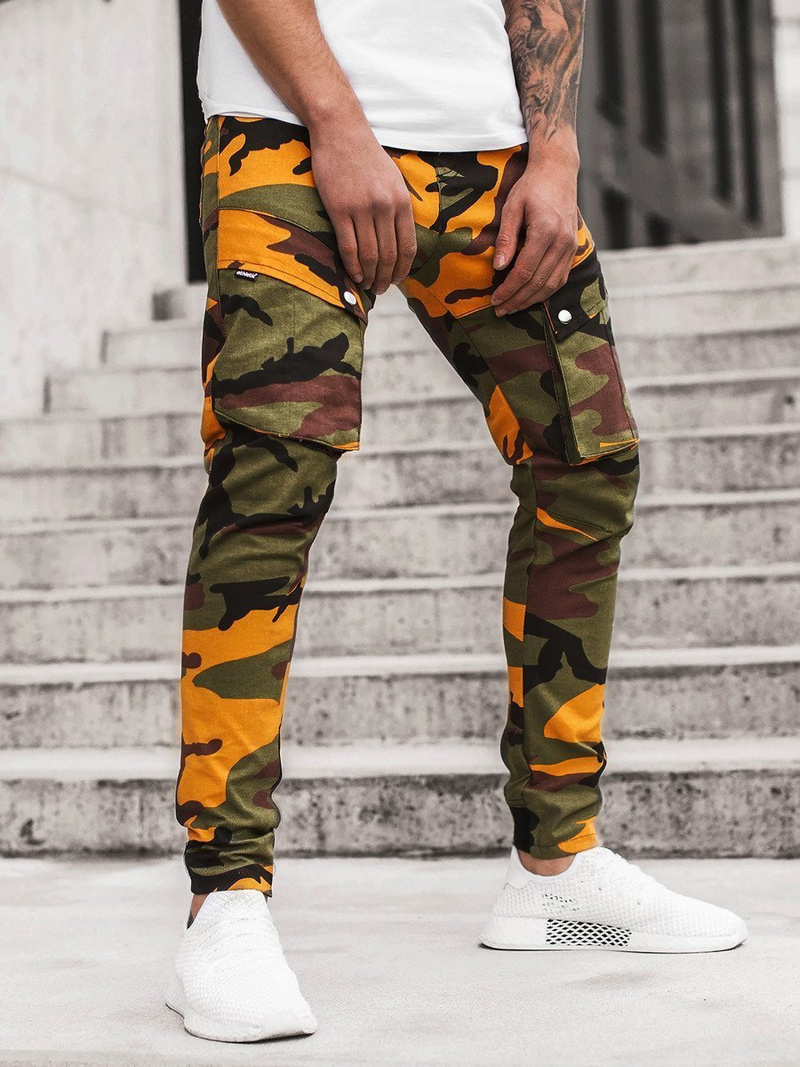 Pánské Kalhoty Jogger žluto-khaki OZONEE A/1003