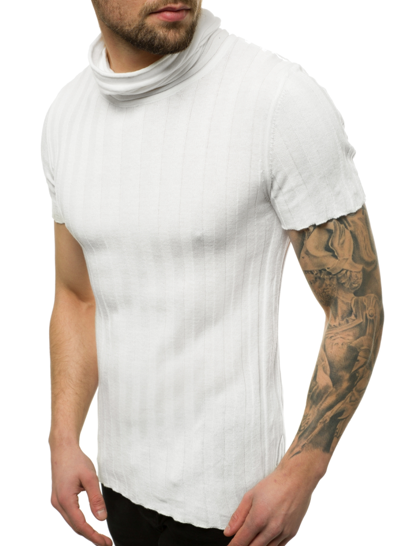 Pánský Svetr Bílý OZONEE L/2294